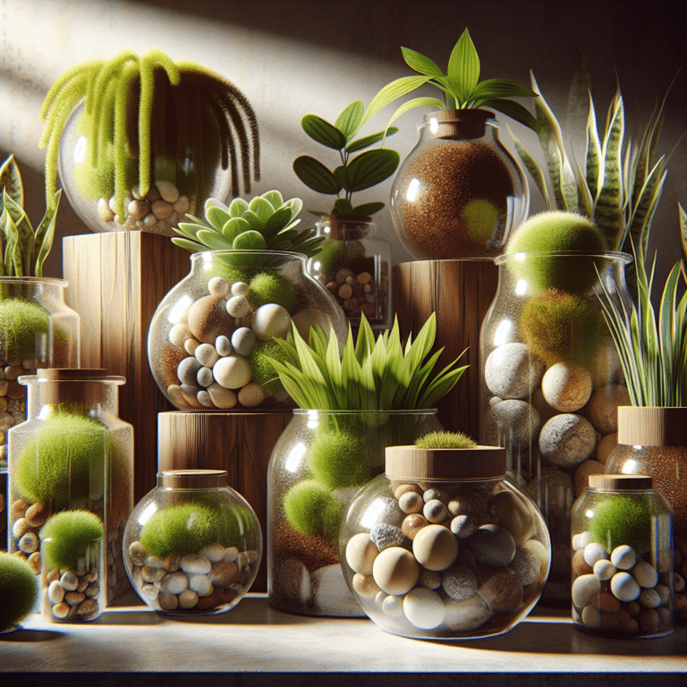 Styling Indoor Plant Jars With Pebbles and Moss