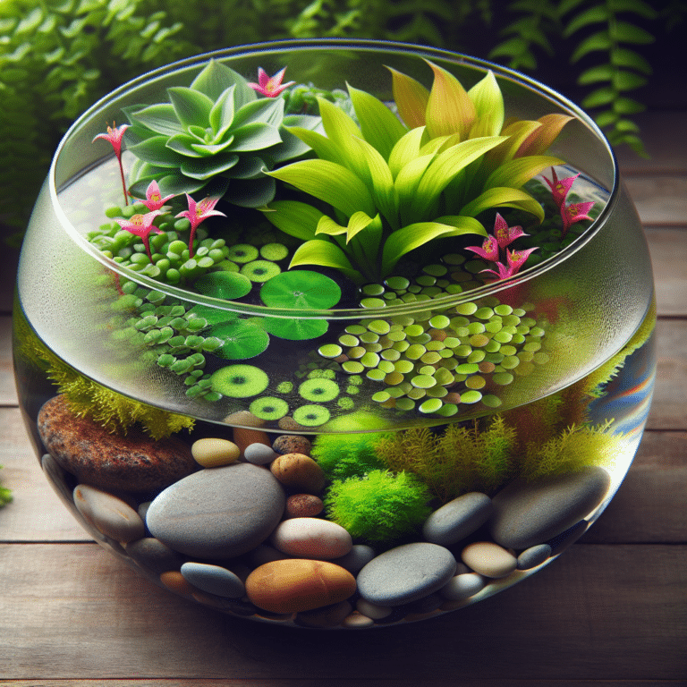DIY Glass Bowl Water Garden With Pebbles